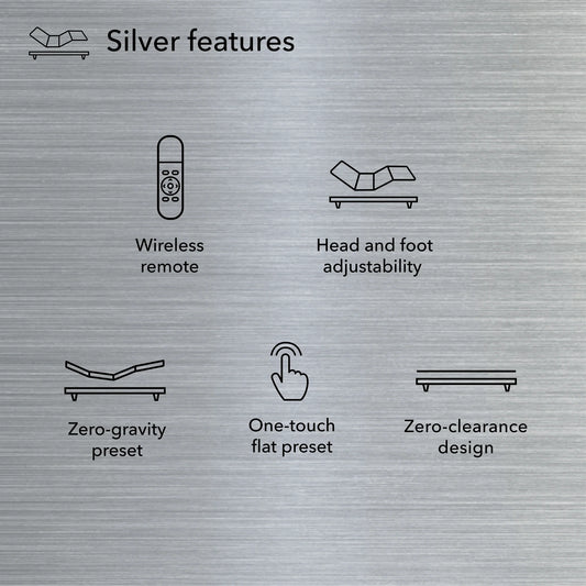 Serta Baselogic Adjustable Power Base Silver