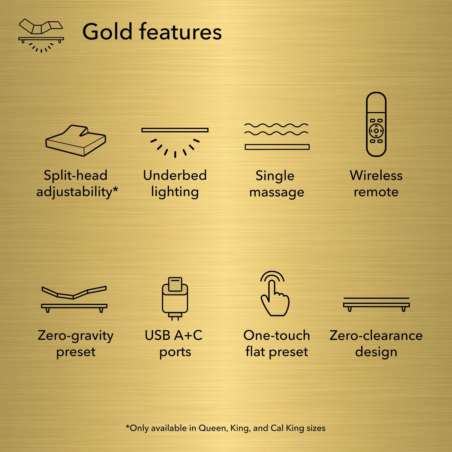 Serta Baselogic Adjustable Power Base Gold