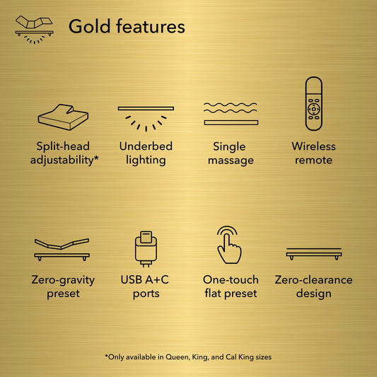 Serta Baselogic Adjustable Power Base Gold