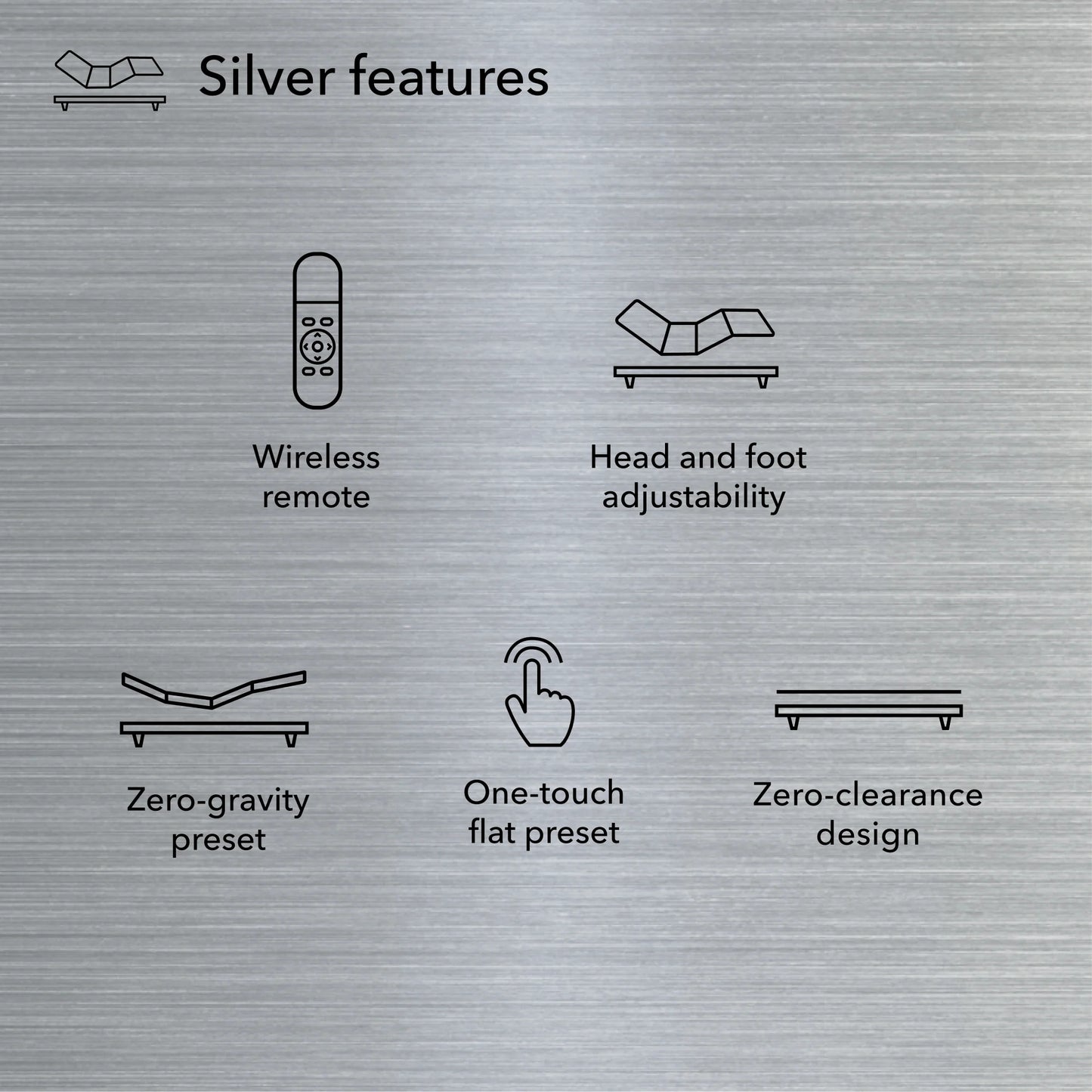 Serta Baselogic Adjustable Power Base Silver