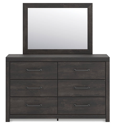 Hollivern Twin Panel Storage Bed with Mirrored Dresser and Nightstand