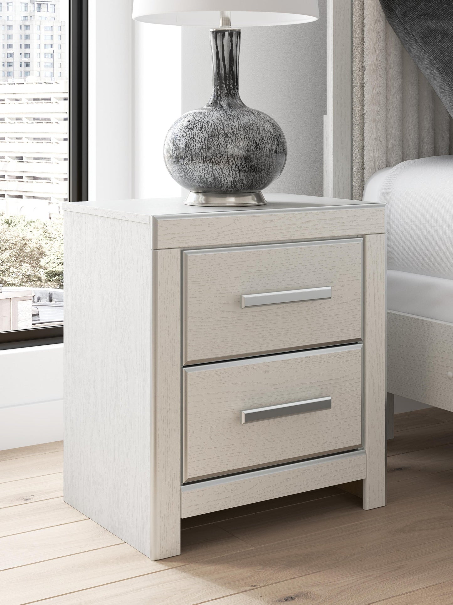 Zuraleus King Upholstered Panel Platform Storage Bed, Dresser, Mirror, Chest and Nightstand