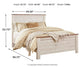 Willowton  Panel Bed With Mirrored Dresser, Chest And Nightstand