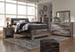 Derekson Queen Panel Bed with Mirrored Dresser, Chest and Nightstand