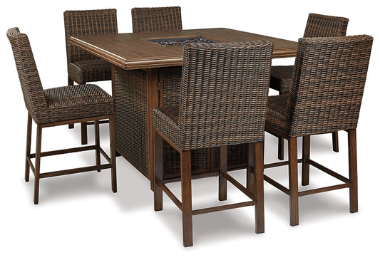 Paradise Trail Outdoor Bar Table and 6 Barstools